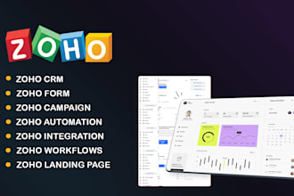 set up zoho CRM, zoho forms, zoho campaigns, zoho desk