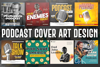 creative unique podcast logo design or podcast cover art