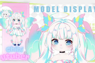 draw a cute vtuber, pngtuber, giftuber, anime, fanart, oc, pfp  in chibi style