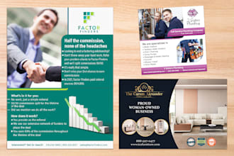 design one page flyer, half page ad, quarter page ad, magazine ad design