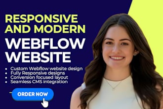 create responsive and modern webflow website design or webflow landing page