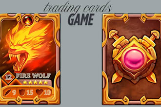design custom trading card game, card template, card game art for collectors