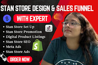 set up stan store shopify etsy digital product beacons systeme io marketing