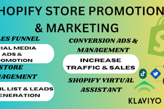 do shopify ecommerce marketing manager, social media ads klaviyo campaign funnel