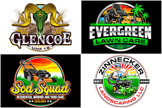 do lawn care, mowing, landscaping, agriculture and hydro seeding logo