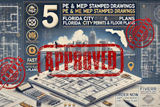 do architectural pe and mep stamp florida city permit and floor plans