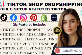 setup tiktok shop dropshipping, tiktok shop ads manager,fix rejected tiktok shop