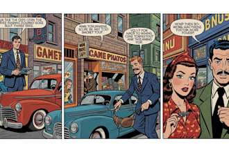 design retro vintage illustration retro comic book pop art, retro vintage poster