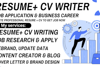 do resume CV writing cover letter linkedin job research expert content creator
