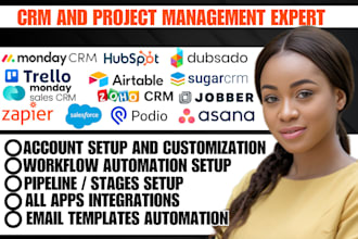 do airtable monday crm salesforce hubspot dubsado zoho crm jobber podio zapier