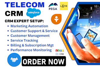 setup telecommunication cerillion leadsquared freshsales elinext pega nimble crm