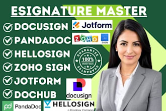 setup docusign jotform pandadoc hellosign signnow  zoho sign dochub eversign