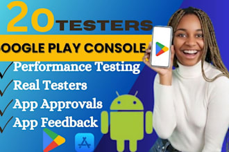 provide real 12 testers or 20 testers for google play console QA and bug testing