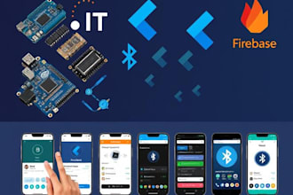 develop iot app using ble flutter, esp32, firebase, mqtt