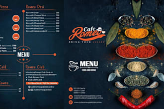 design food menu, poster, flyer, brochure for restaurant