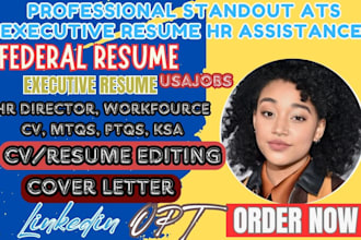 write ats human resources executive resume, workforce CV, HR assistance usajobs