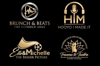 make music production, dj, film, studio record logo
