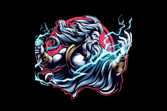 design unique zeus mascot logo with express delivery