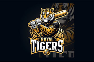 make amazing royal tiger mascot logo with creative concepts
