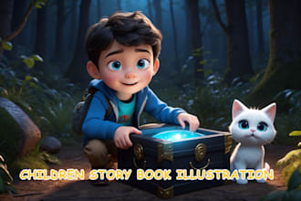illustrate children story book illustration, children story, kids coloring book