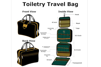 create complete tech pack sketch drawing bag fashion wears