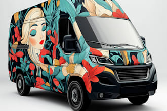design a premium van wrap design, car wrap design