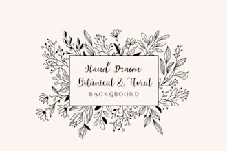 design a custom hand drawn, botanical, flower, floral logo