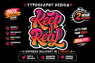 design logo or any typography text