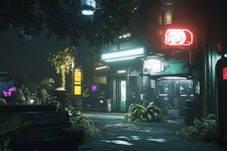 draw sci fi , cyberpunk, fantasy science fiction city