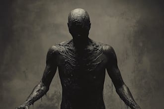 design dark horror fantasy character art in black and white