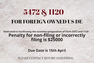 file and fax US tax forms 5472 and 1120 for non resident US llc