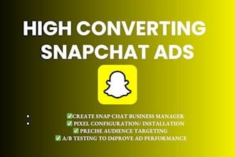 create snapchat business manager ads account and run campaign for shopify