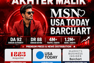 publishe your article apnews,com and yahoo finance and barchart,com da 92