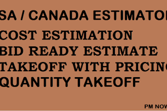 do construction cost estimate and material takeoff for bid
