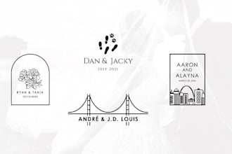 design for wedding name initials logo unique