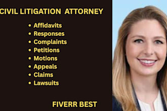 be your civil litigation lawyer for defamation, motions, lawsuit, complaints