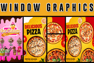 design stunning shop front, storefront or window graphics, vending machine