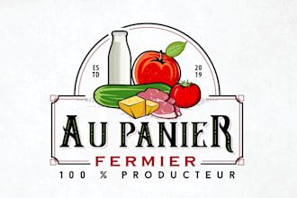 design awesome various food products logo