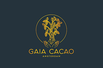 design modern art tree gaia cacao logo