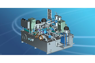 design, rendering piping layout, hydraulic system in 3d , 2d