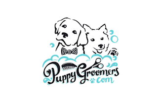 design awesome puppy groomers logo