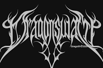 draw custom black, slam, brutal, grindcore death metal logo for your band brand