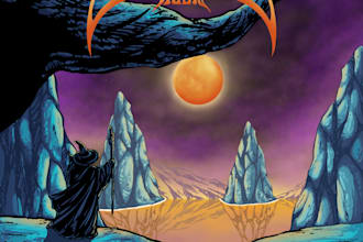 create heavy metal or stoner rock tshirt illustration