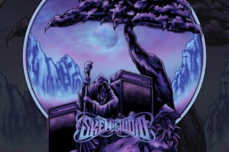 create dark art, stoner rock, and doom tshirt illustration