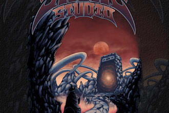 create heavy metal or stoner rock tshirt illustration