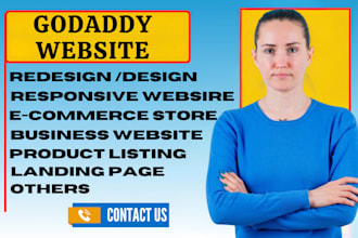 design godaddy ecommerce online store redesign landing page business website seo