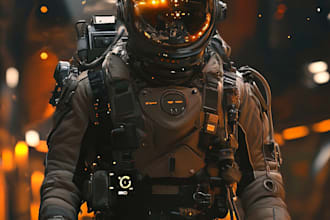 make a sci fi character and fantasy sci fi art