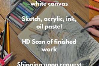 paint, sketch, illustrate a portrait of your pet