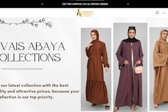 build modern abaya shopify store islamic wears hijab clothing website ecommerce
