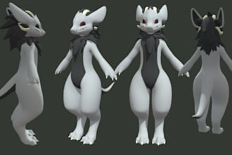 create your own custom vrchat avatar, vrchat model vrc, anime 3d model, furry